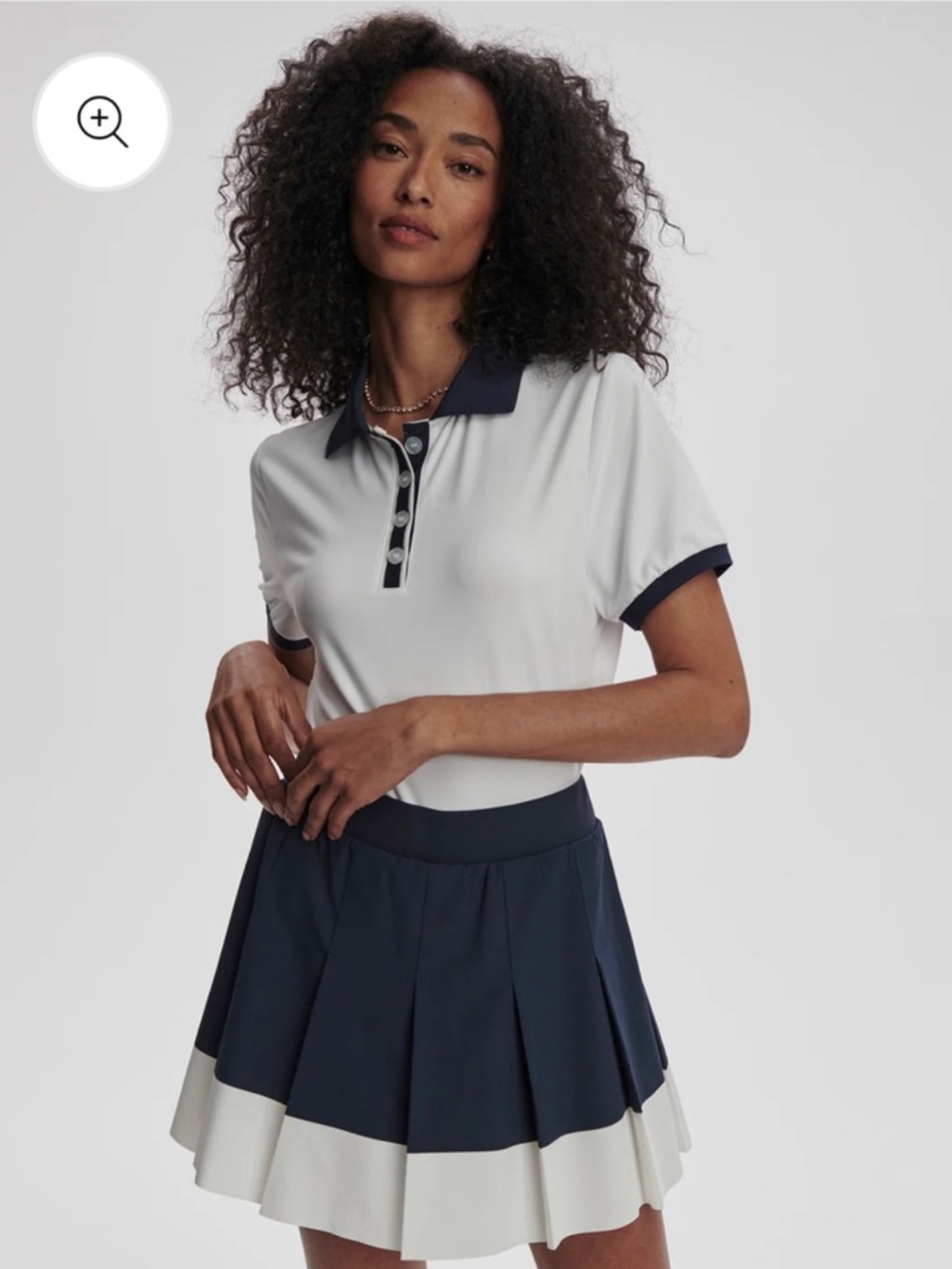 Varley Chase Mid Rise Skort Womens M Navy Blue Excellent Pleated Tennis Mini